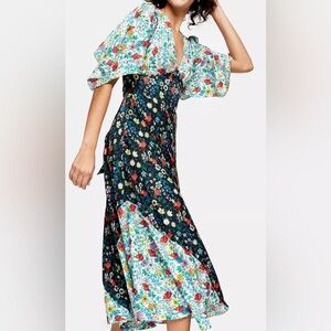 Topshop Mixed Print Midi Dress - Sz 6